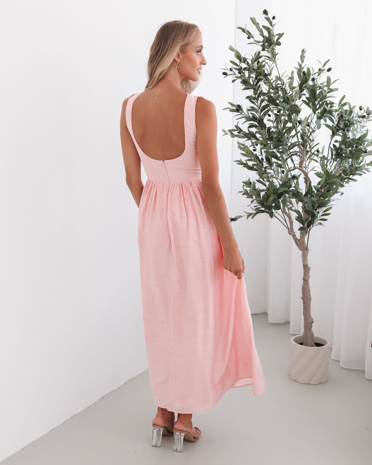 Contessa Dress - Pink | Women's Lace Maxi Dress