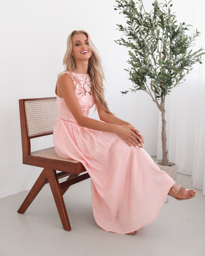 Contessa Dress - Pink | Women's Lace Maxi Dress