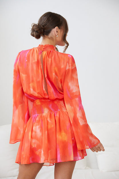Daenerys Dress - Orange Print | Women's Printed Party Dress