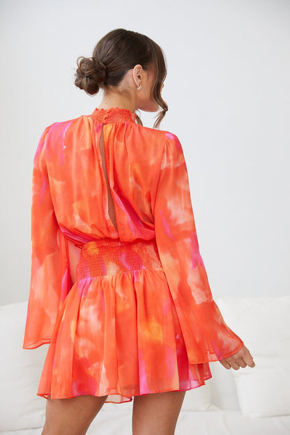 Daenerys Dress - Orange Print | Women's Printed Party Dress