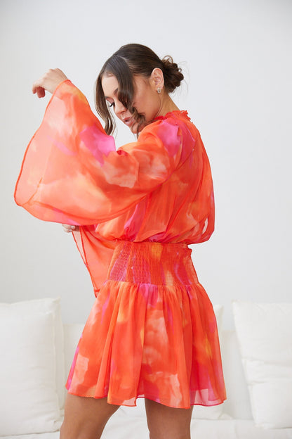 Daenerys Dress - Orange Print | Women's Printed Party Dress