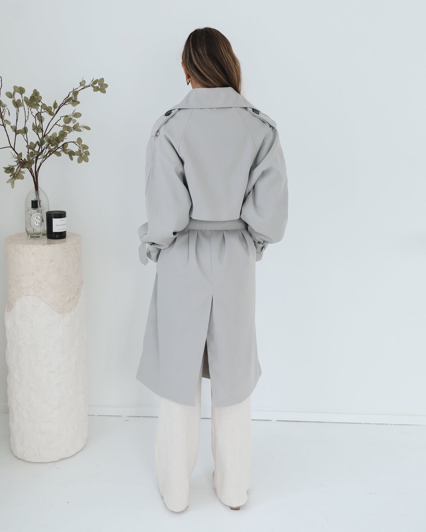 Dahrah Grey Trench Coat | Women's Trench Coat