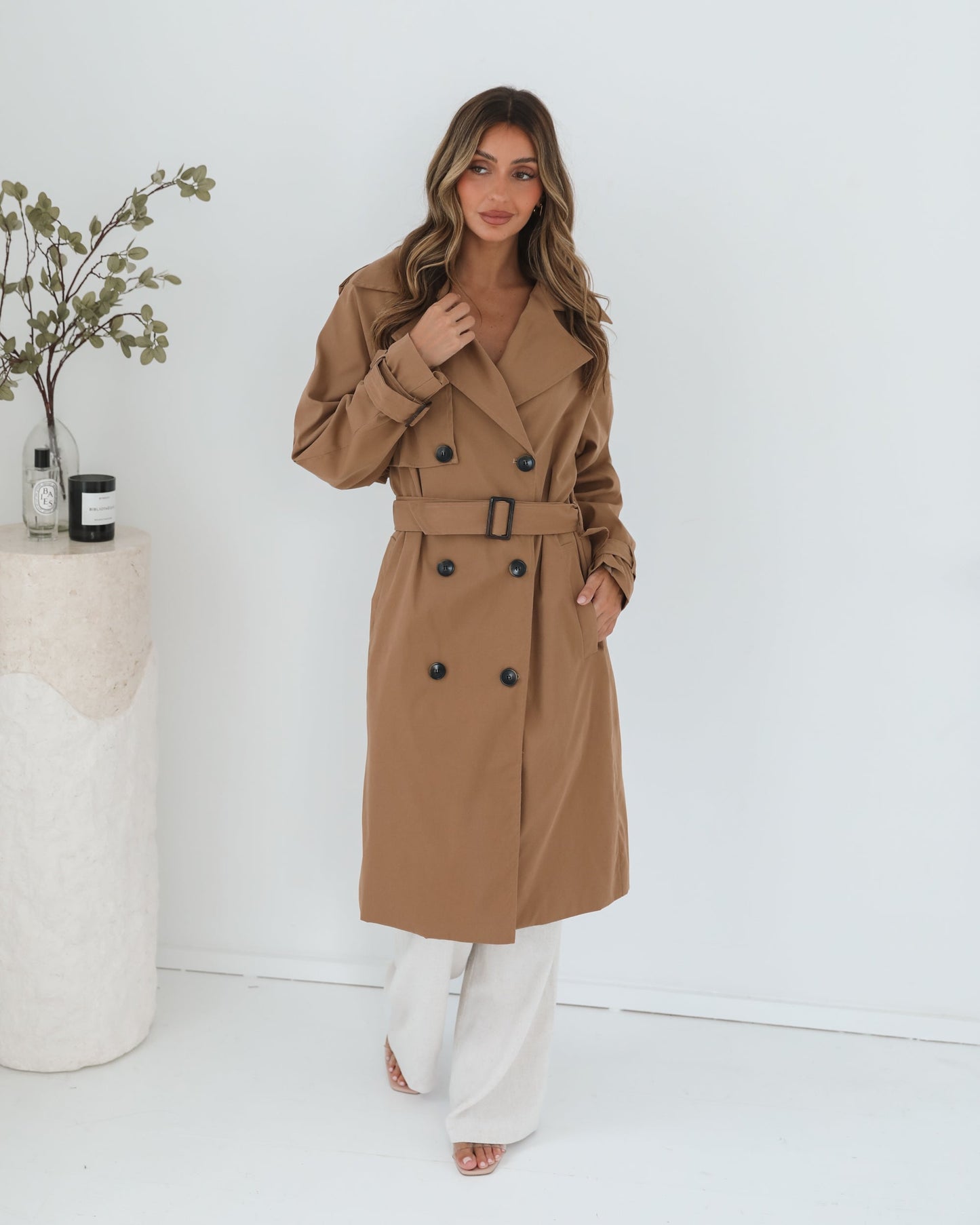 Dahrah Trench Coat - Tan