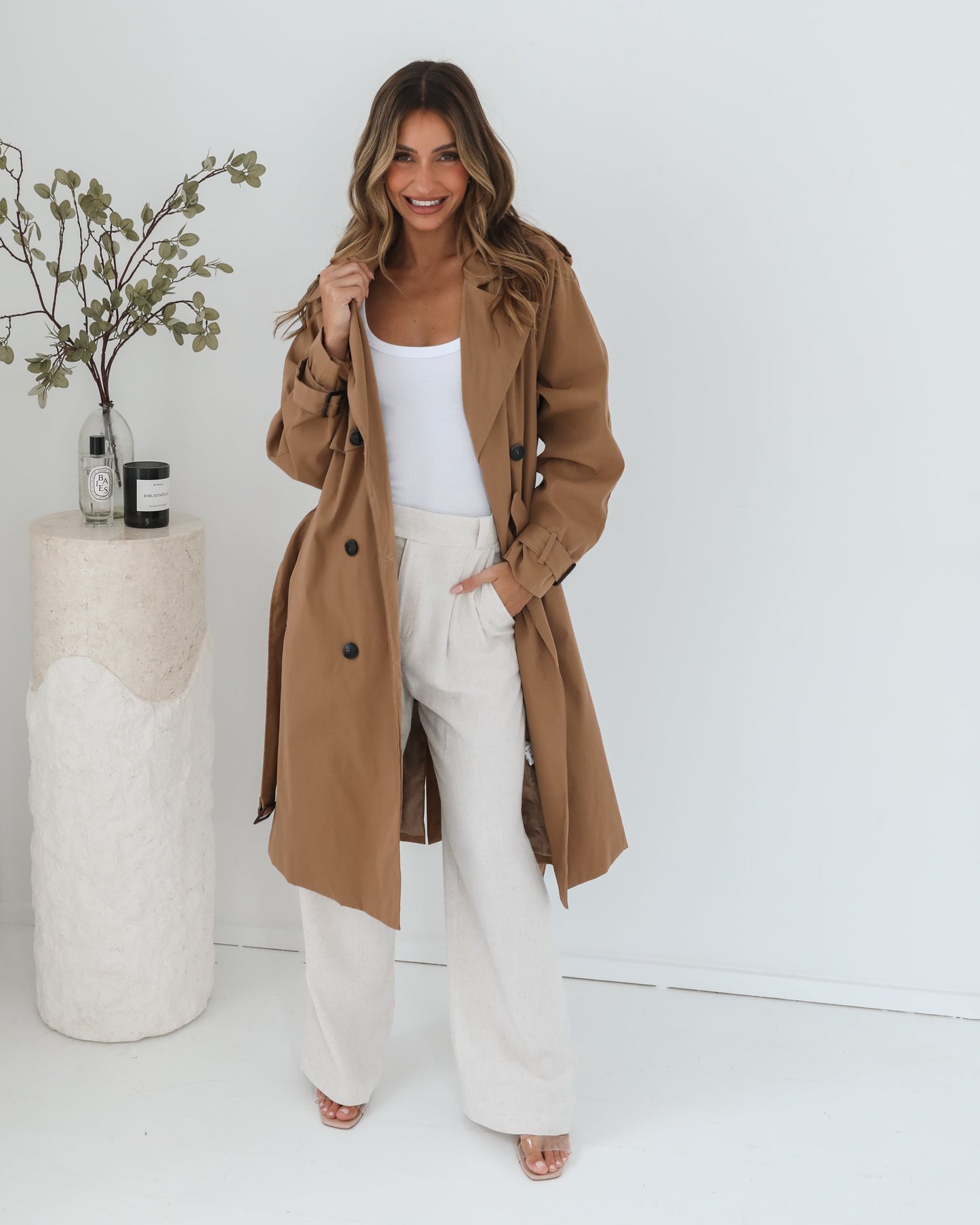 Dahrah Trench Coat - Tan