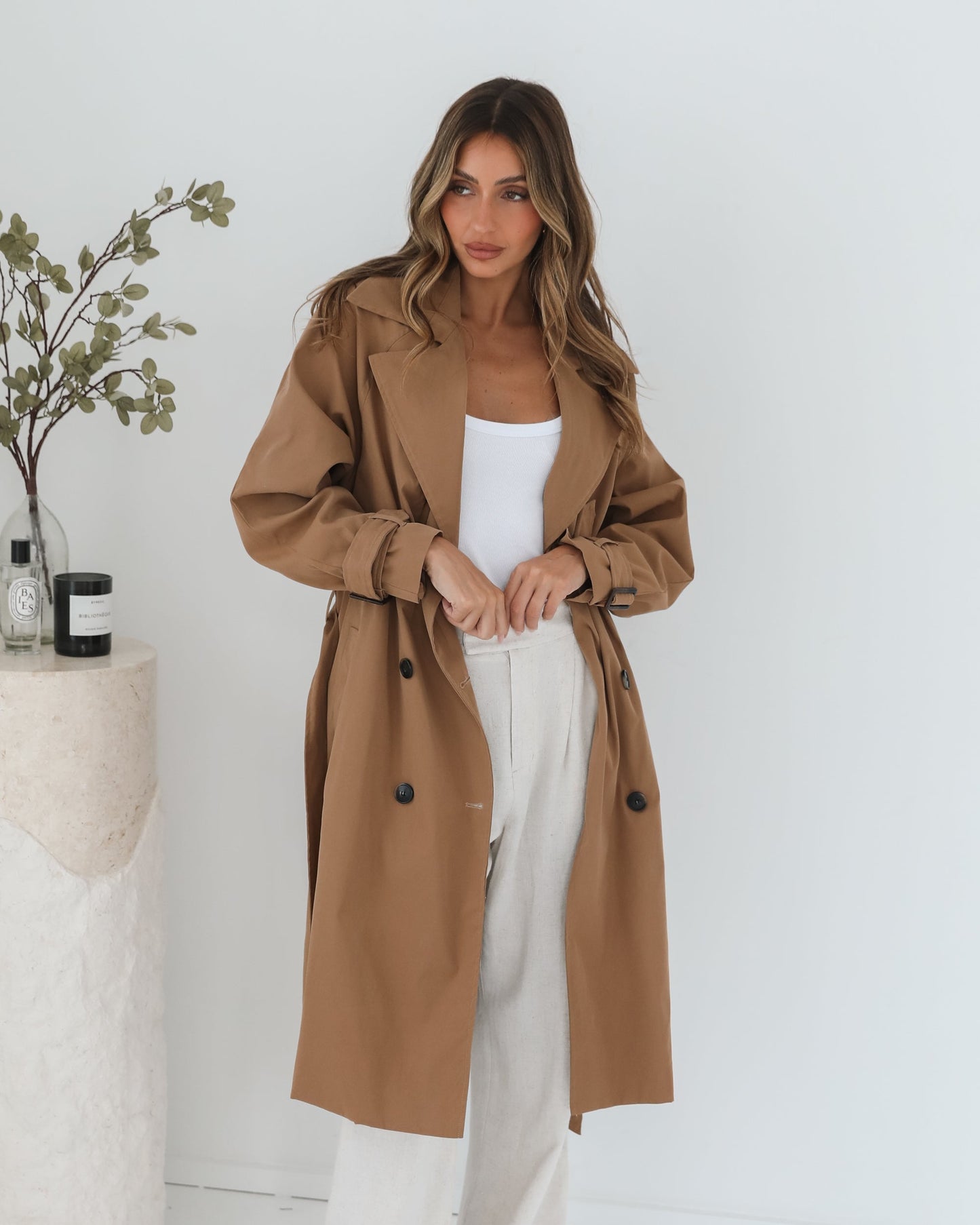 Dahrah Trench Coat - Tan
