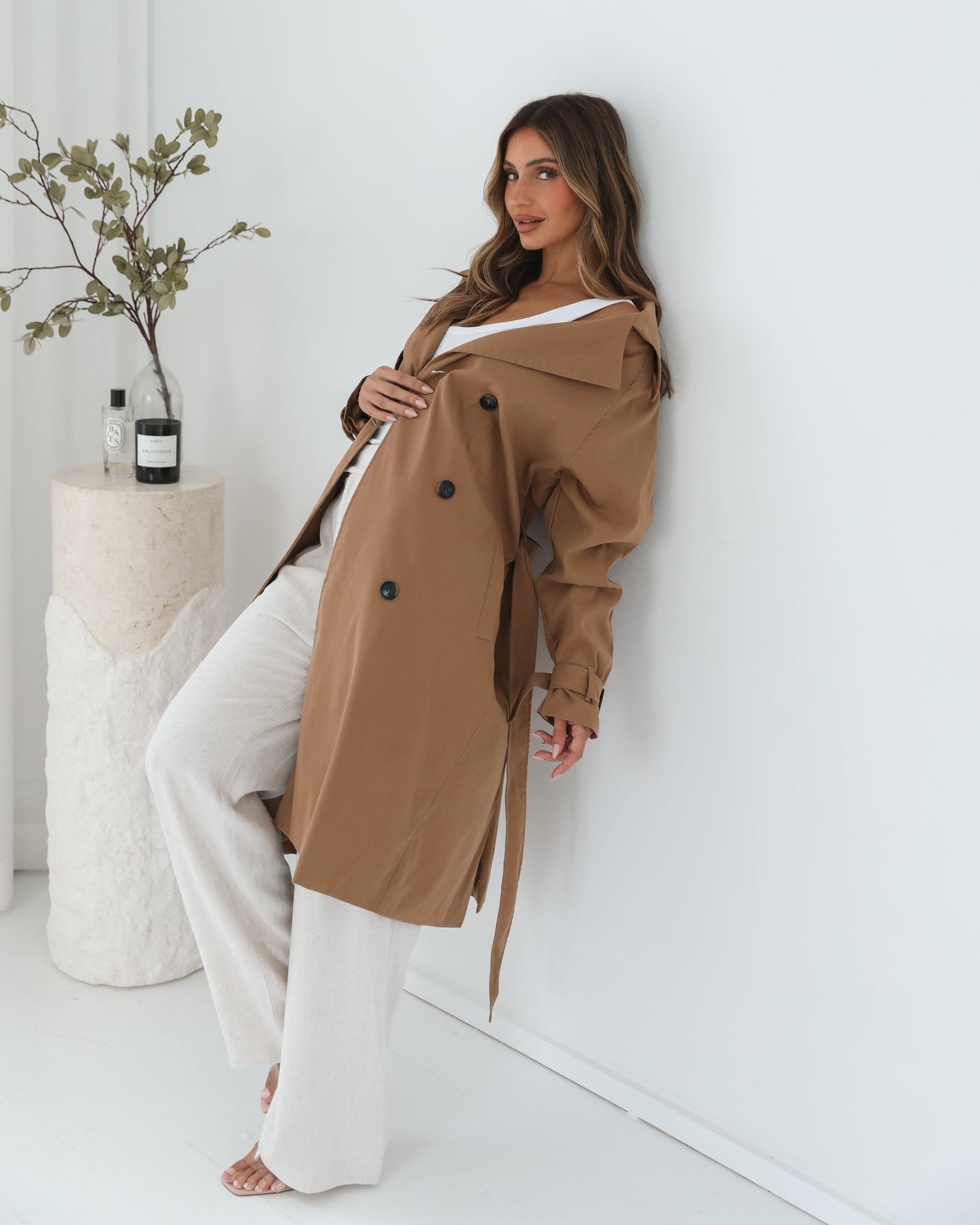 Dahrah Trench Coat - Tan