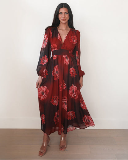 Dalitha Dress - Red Floral