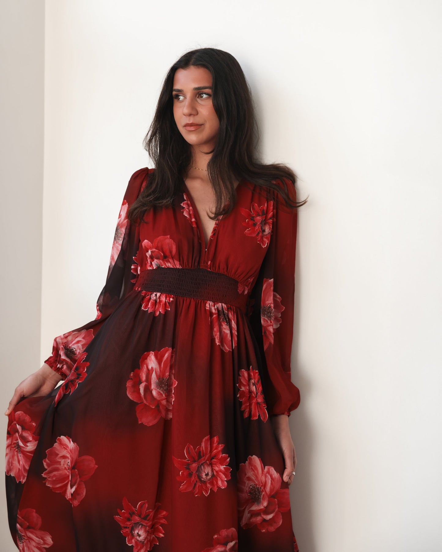Dalitha Dress - Red Floral