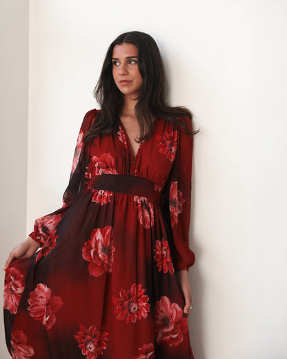 Dalitha Dress - Red Floral