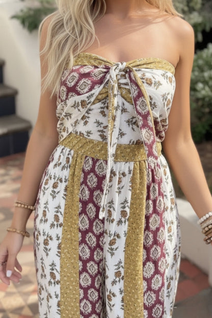 Deshana Yellow Print Jumpsuit | Women's Wide Leg Jumpsuit