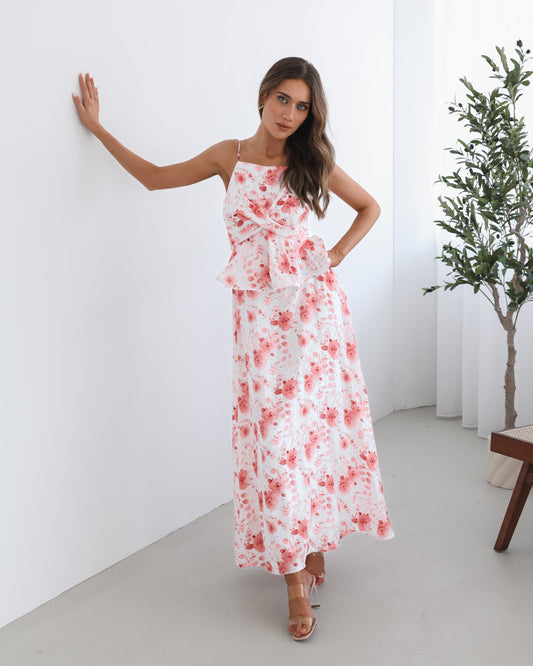 Devina White Floral Maxi Dress | Women's Floral Maxi Dress