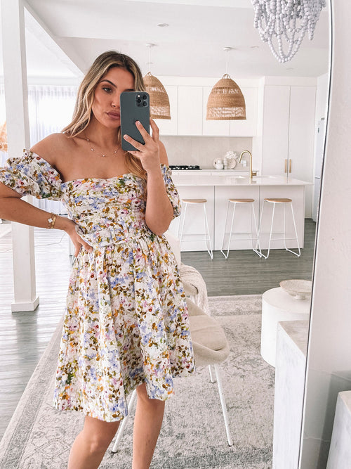 Devira Dress Ditsy Lavender | Women's Printed Mini Dress