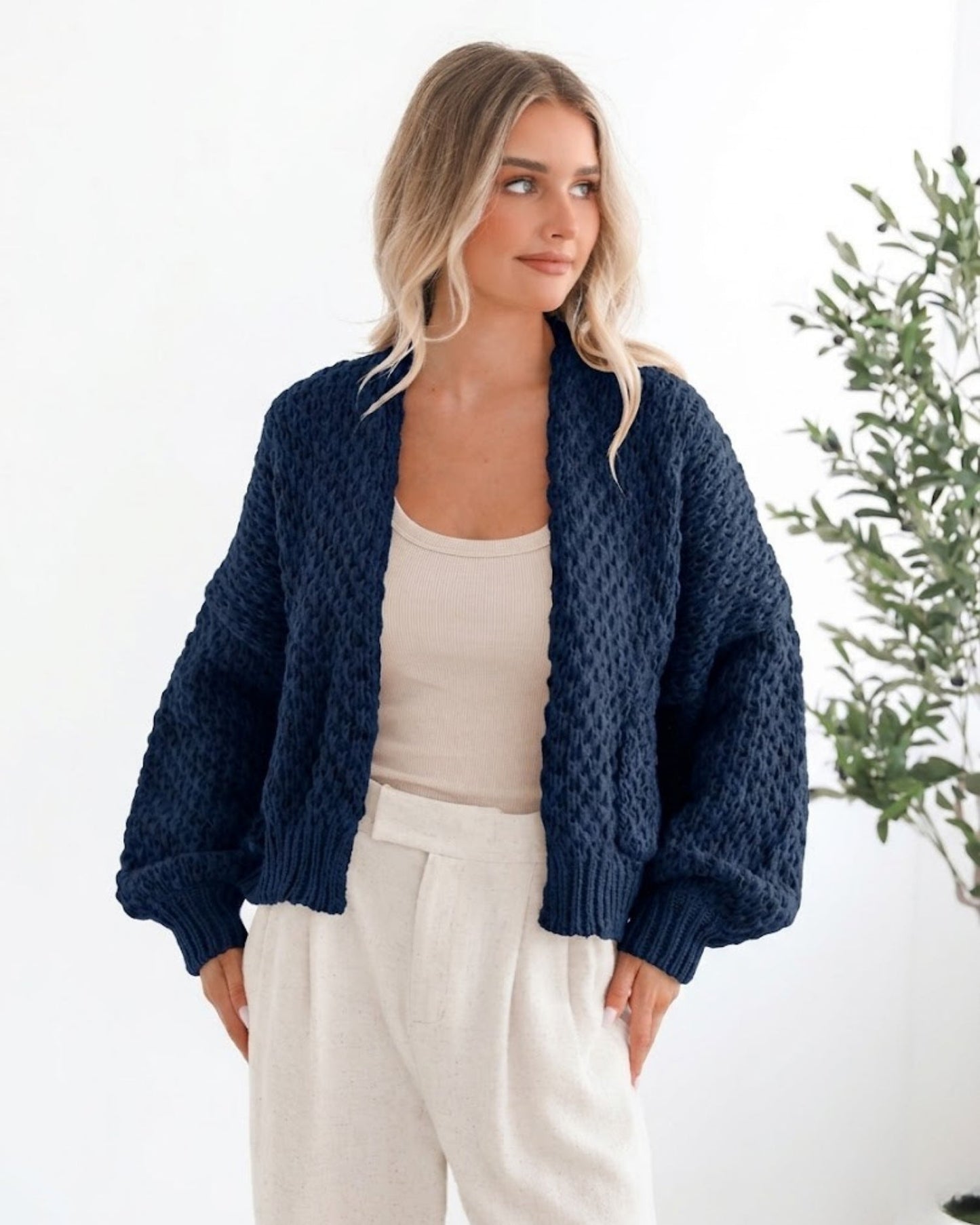 Dorine Cardigan Navy | Women's Relaxed Knit Cardigan