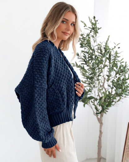 Dorine Cardigan Navy | Women's Relaxed Knit Cardigan