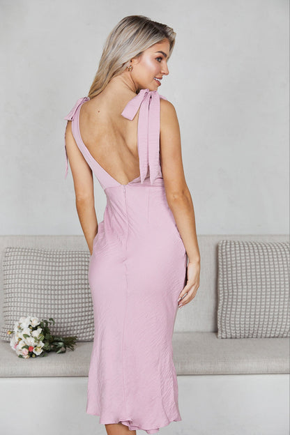 Eleanora Blush Dress | Women's Low Back Midi Dress