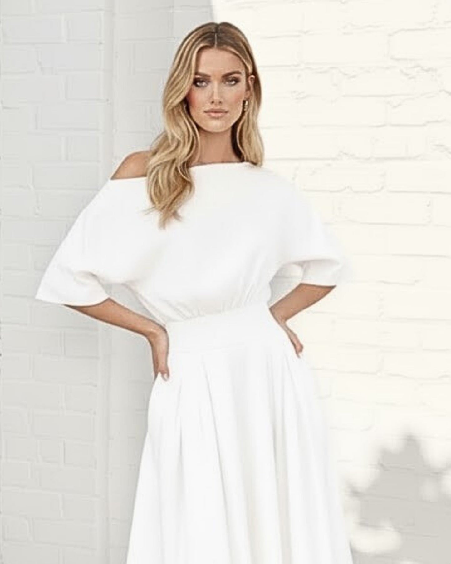 Emmanuelle White Dress | Women's One Shoulder Maxi Dress