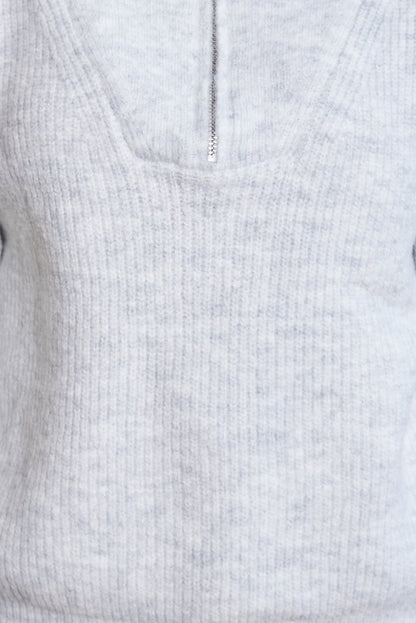 Merete Knit Grey | Women's High Collar Knit Jumper