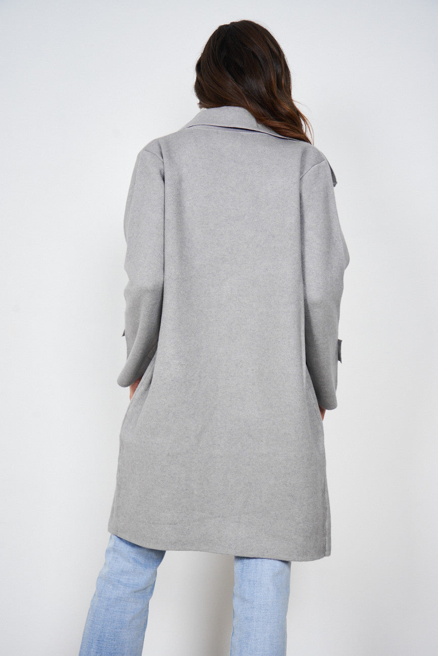 Fireplace Coat Grey | Women's Knit Trench Coat