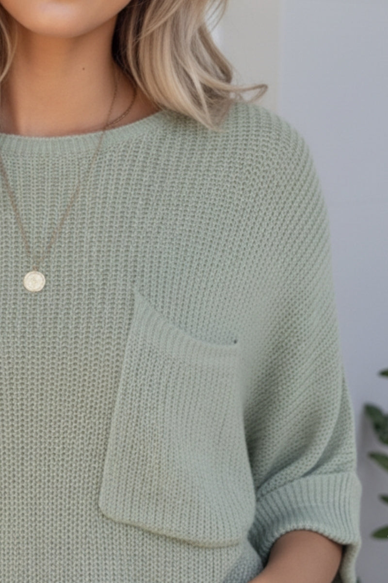 Evandra Knit Top Sage | Women's Relaxed Knit Top