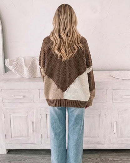 Felisha Cream Multi Knit Cardigan | Women's Open Front Knit Cardigan