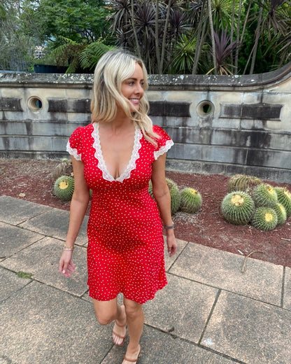 Firenze Red Polka Dress | Women's Polka Dot Mini Dress
