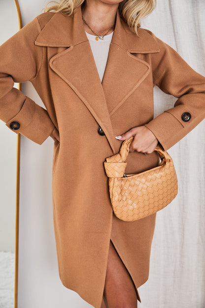 Fireplace Coat - Camel | Women's Knit Trench Coat