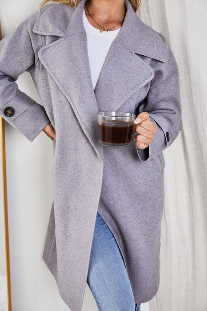 Fireplace Coat Grey | Women's Knit Trench Coat