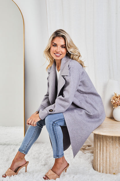 Fireplace Coat Grey | Women's Knit Trench Coat