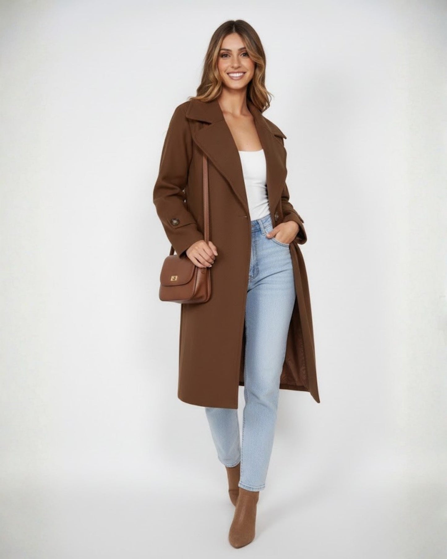 Fireplace Coat - Mocha | Women's Knit Trench Coat