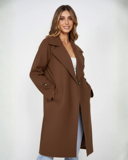 Fireplace Coat - Mocha | Women's Knit Trench Coat