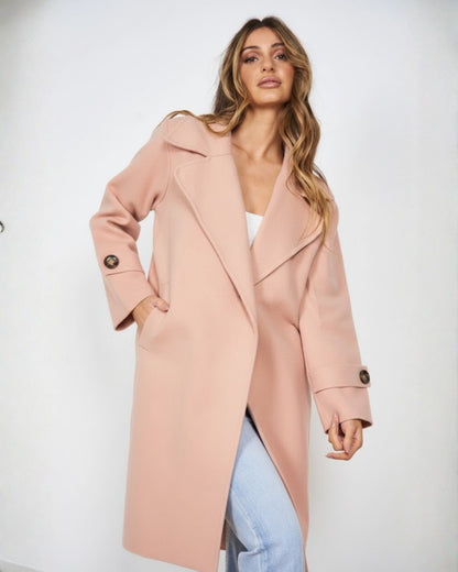 Fireplace Coat Pink | Women's Knit Trench Coat