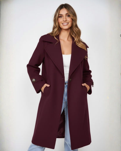 Fireplace Coat - Plum | Women's Knit Trench Coat