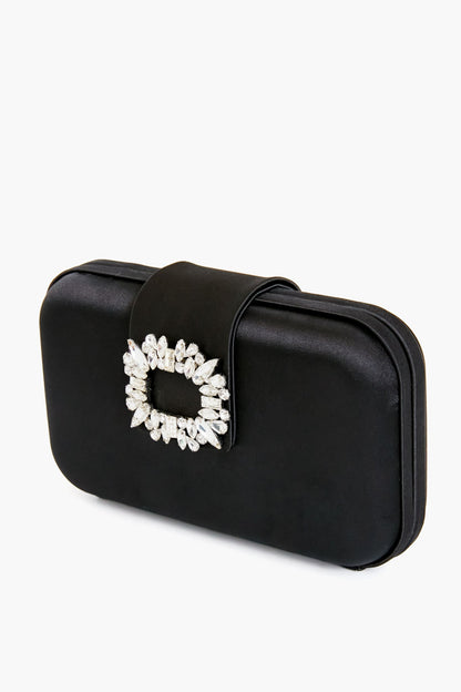 Black Emmy Crystal Trim Clutch
