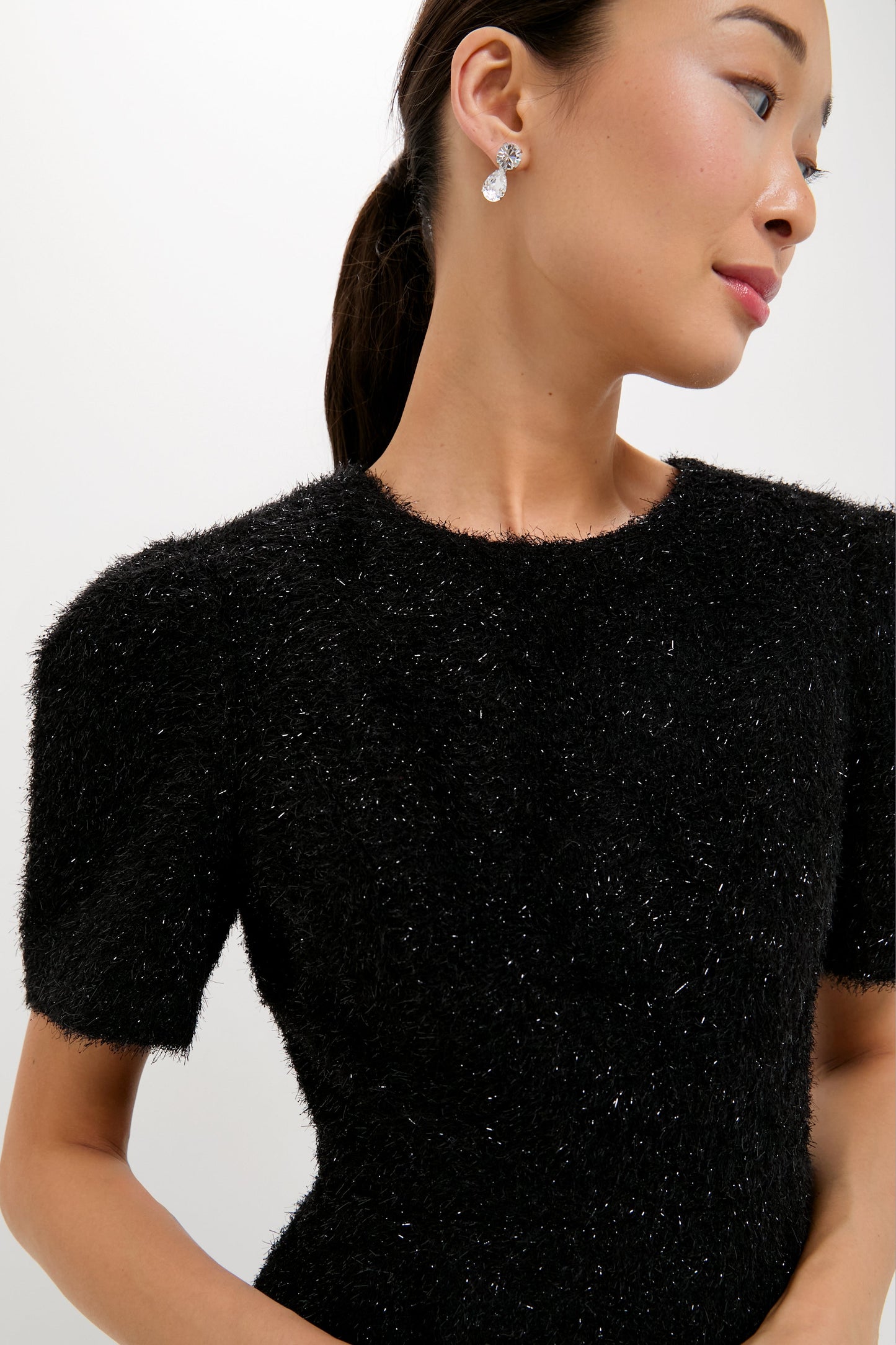 Black and Silver Tinsel Corrine Dress