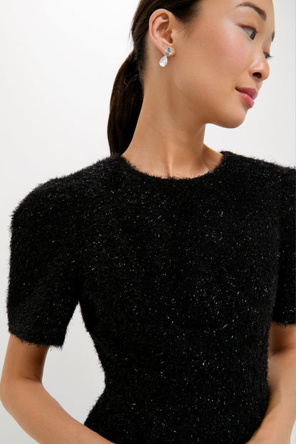 Black and Silver Tinsel Corrine Dress