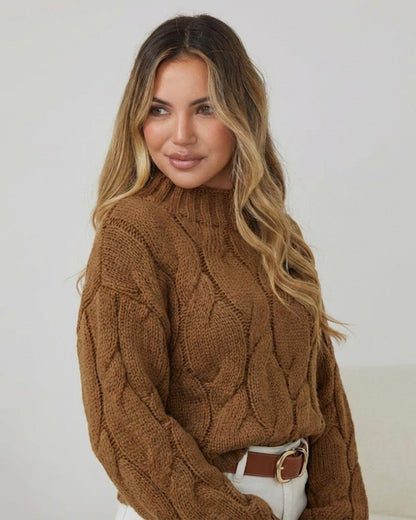 Hadi Knit - Cinnamon | Women's Cable Knit Jumper