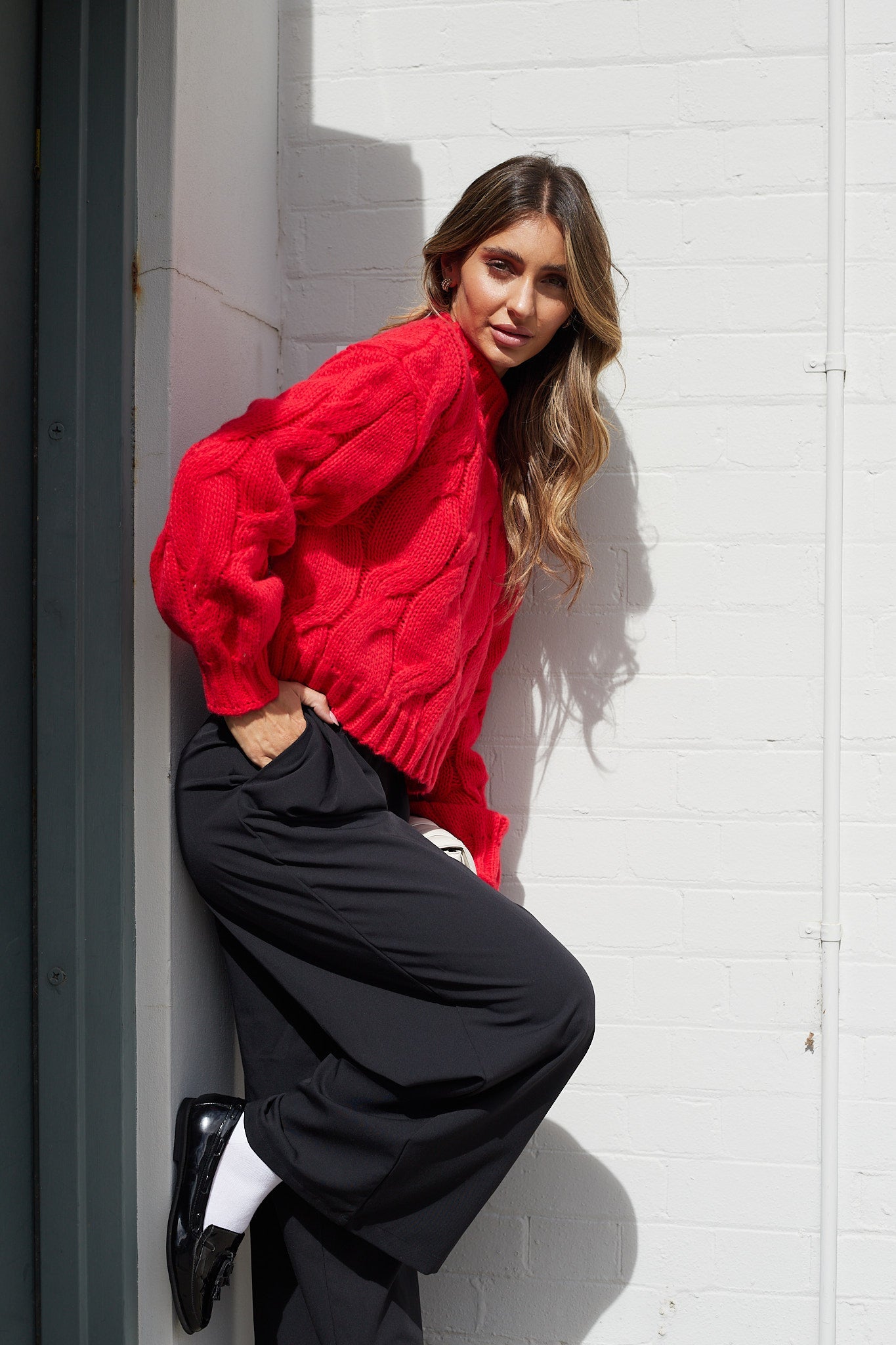Hadi Knit - Red | Women's Relaxed Fit Knit Jumper