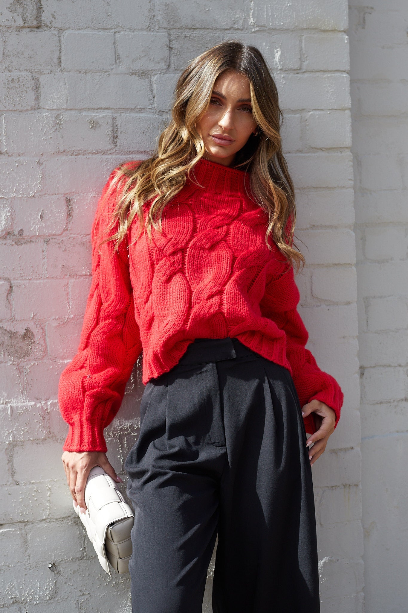 Hadi Knit - Red | Women's Relaxed Fit Knit Jumper
