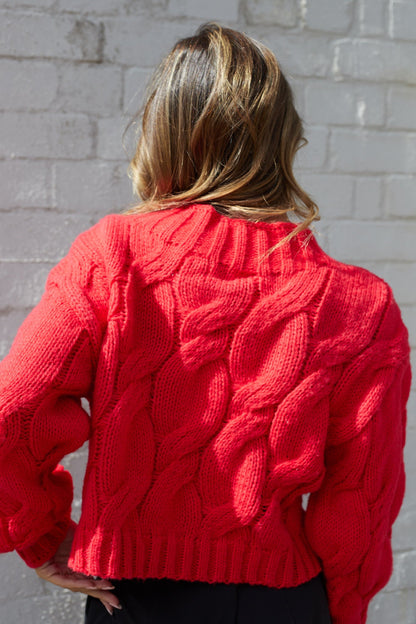 Hadi Knit - Red | Women's Relaxed Fit Knit Jumper