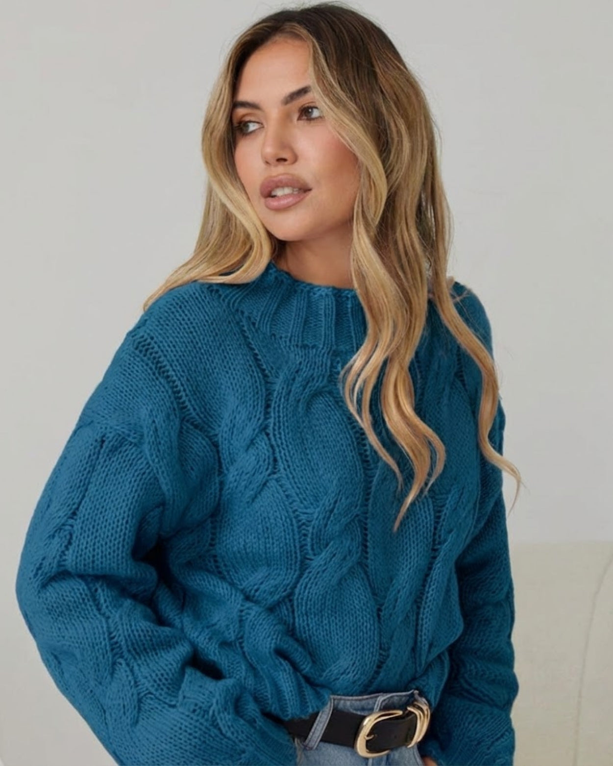 Hadi Knit - Teal | Women's Relaxed Fit Knit Jumper