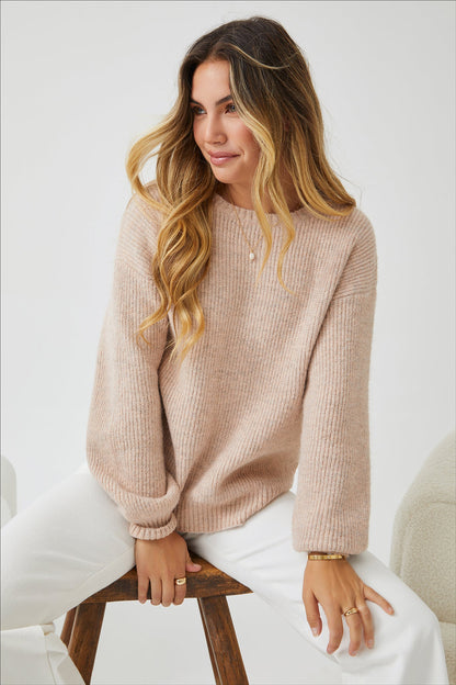 Harvie Knit - Cappuccino | Women's Wool Blend Jumper