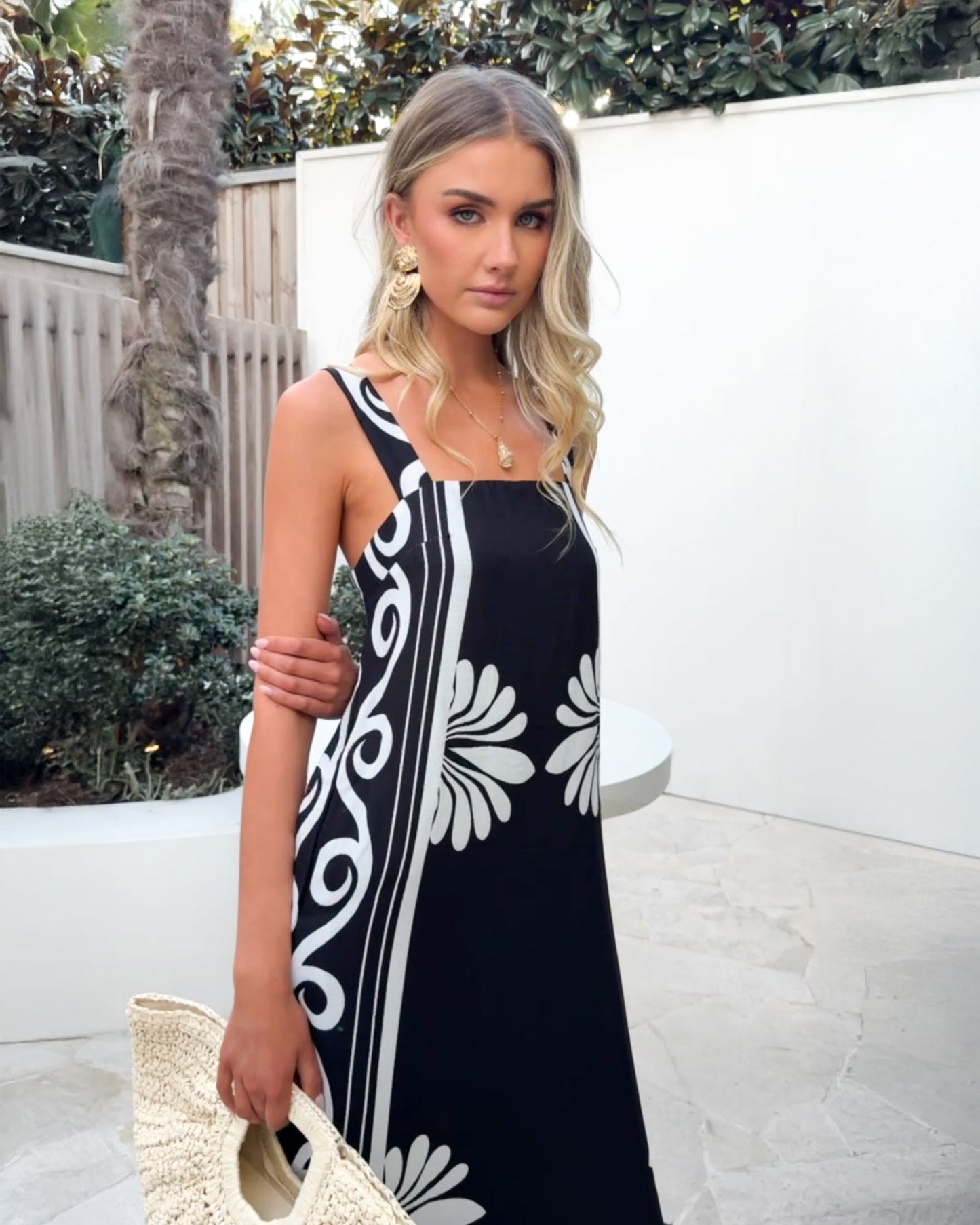 Holden Dress Black Floral | Women's Linen Maxi Dress