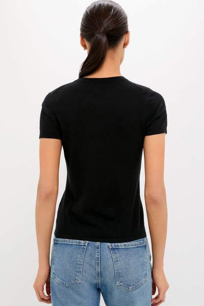 Black Cashmere Silk Katie Tee