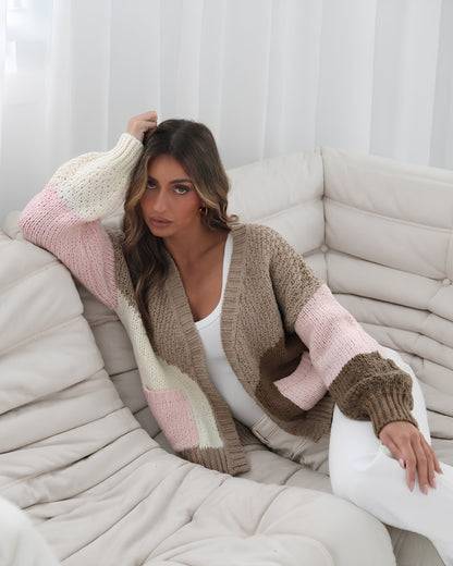 Felisha Knit - Latte | Women's Open Front Knit Cardigan