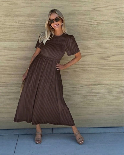 Iolana Chocolate Midi Dress | Women's Cotton A-Line Midi Dress