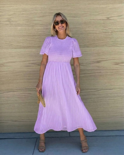 Iolana Lavender Midi Dress | Women's Cotton A-Line Midi Dress