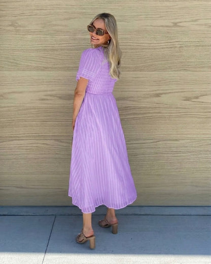 Iolana Lavender Midi Dress | Women's Cotton A-Line Midi Dress