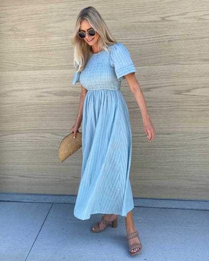 Iolana dress - Sage | Women's Cotton Smock Midi Dress
