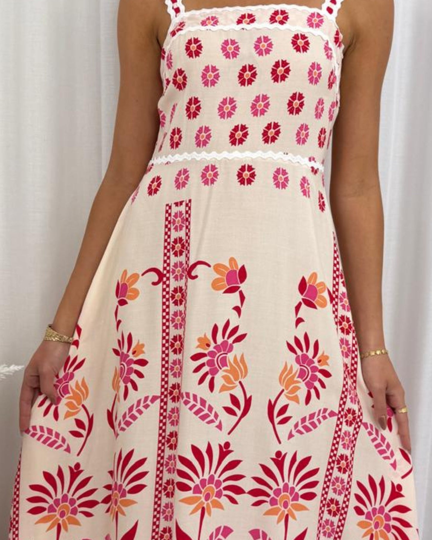 Ione Pink Multi Dress | Women's Printed Maxi Dress