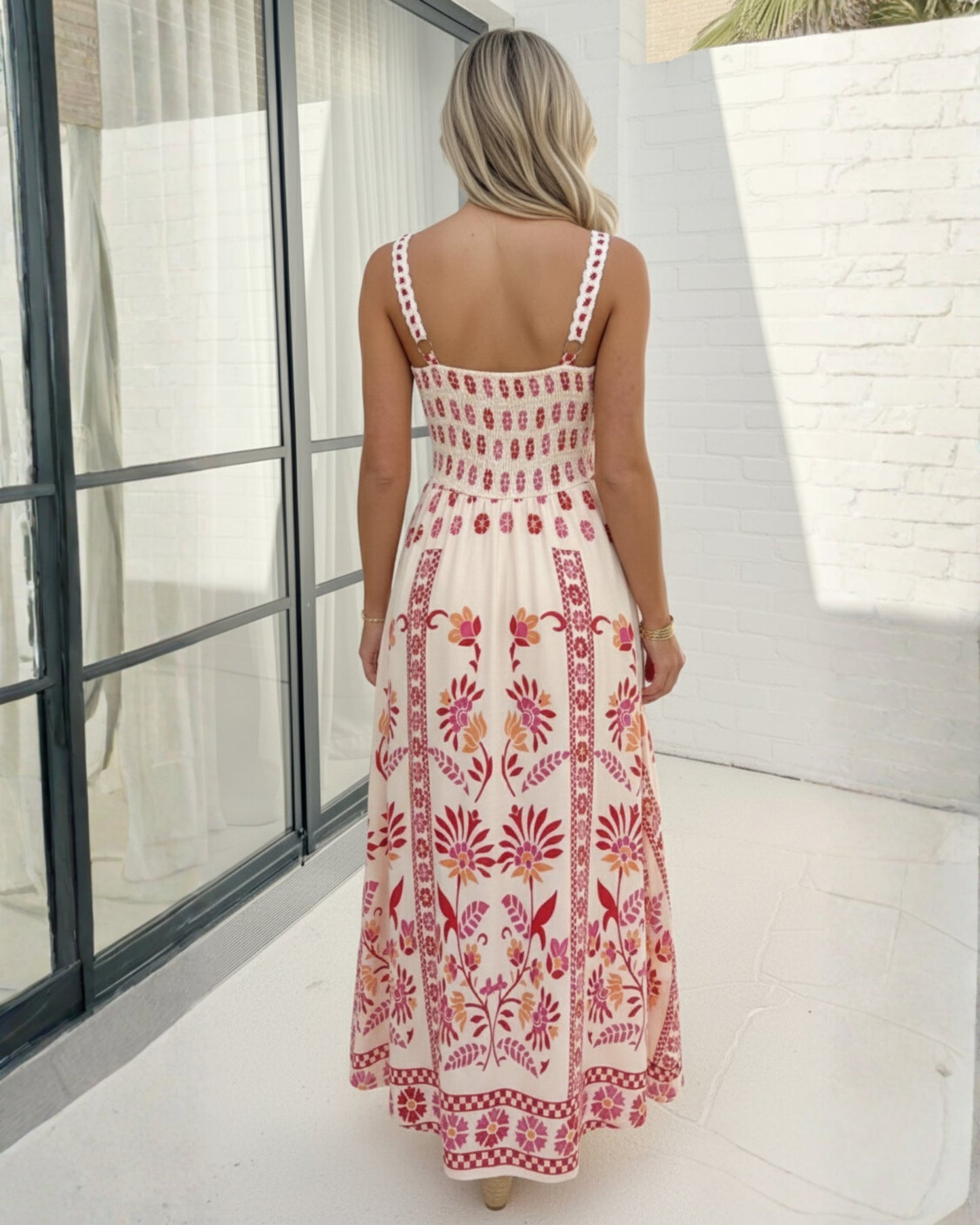 Ione Pink Multi Dress | Women's Printed Maxi Dress